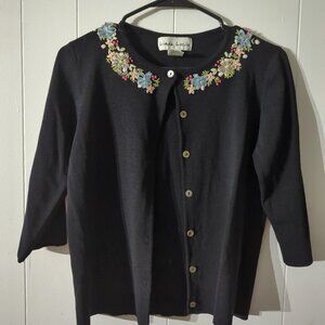 Linda Lucia Cardigan Floral Knitted - Size M #IK